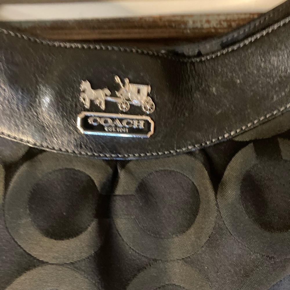 COACH 13252 Madison Parchment OP Satchel SHOULDERBAG tote black - Picture 2 of 10
